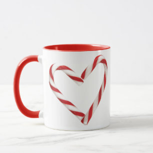 Taza del día de fiesta del corazón de Candycane