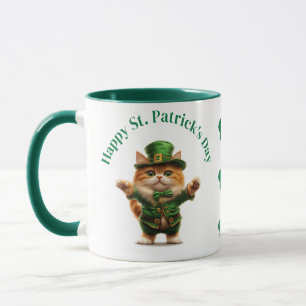 Taza del Día de San Patricio - Gato Duende y Festi
