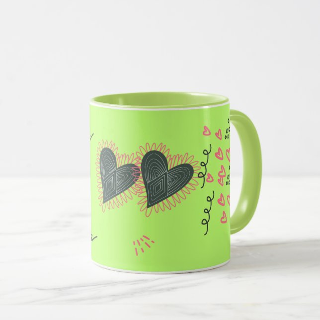 Taza del Día de San Valentín Corazones Dulces y Gi (Anverso derecho)