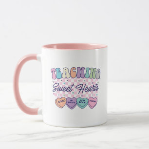 Taza del Día de San Valentín para Profesora Retro