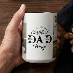 Taza del Día del Padre Papá Certificado Collage de
