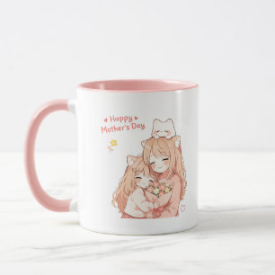 Taza del Día Feliz de la Madre – Regalo de Gato y 
