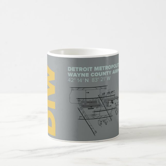 Taza del diagrama del aeropuerto de Detroit (DTW) (Centro)