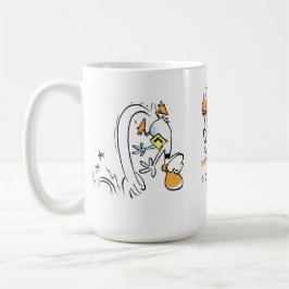Taza del dibujo animado del café del humor de la