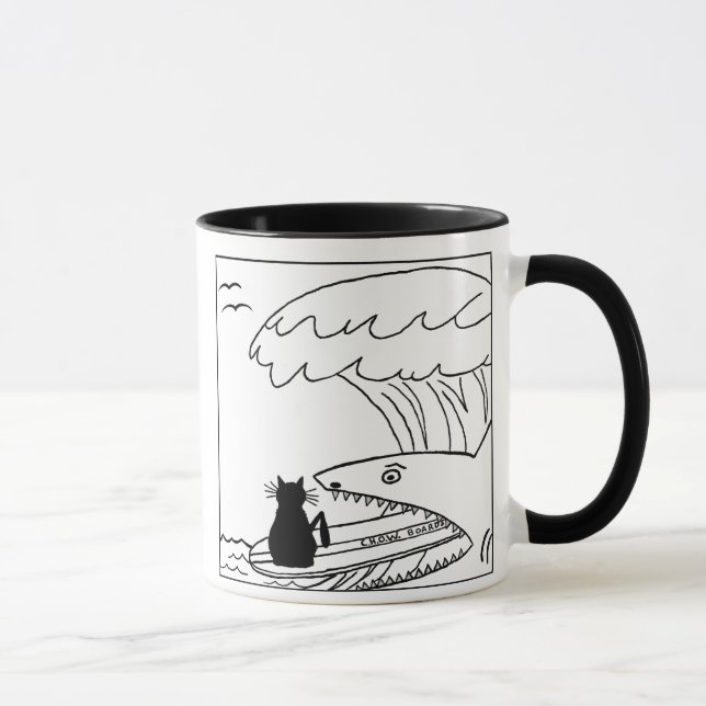 Taza del dibujo animado del enemigo del gato que (Derecha)