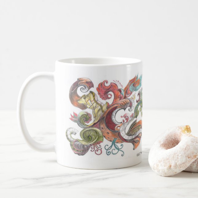 Taza del Doodle de Gloria (Con donut)