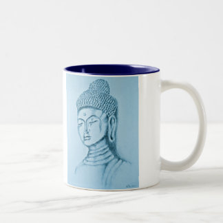 Taza del Dos-tono azul de Buda/de Namaste