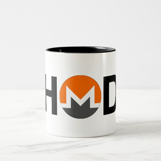 Taza del Dos-Tono de Monero del #HODL (Centro)