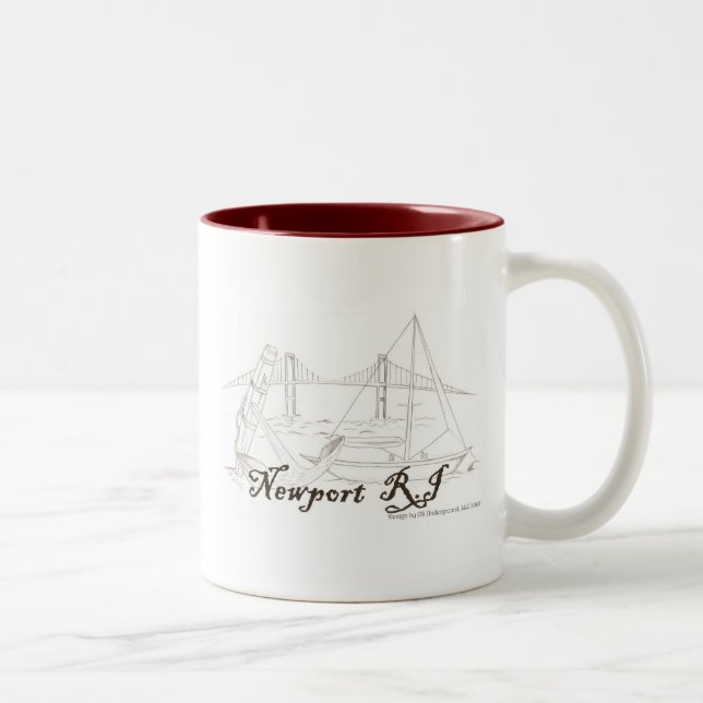 Taza del Dos-Tono de Newport RI (Derecha)