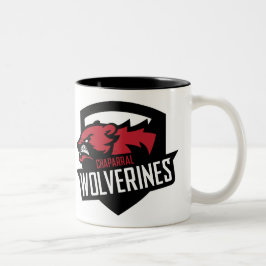 Taza del Dos-Tono del escudo de ChapLAX Wolverine