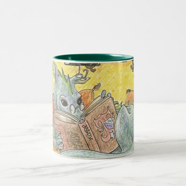 Taza del Dos-tono del lector del dragón (Centro)