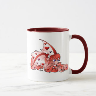Taza del dragón de la tarjeta del día de San