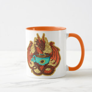 Taza del dragón del café