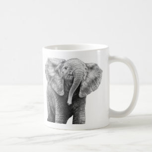 Taza del elefante africano del bebé