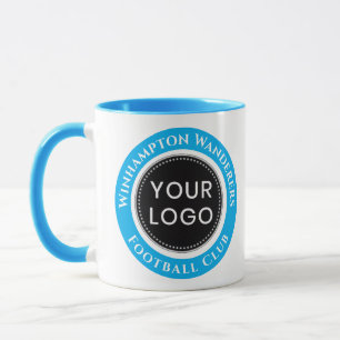 Taza del equipo de fútbol azul cielo y blanco