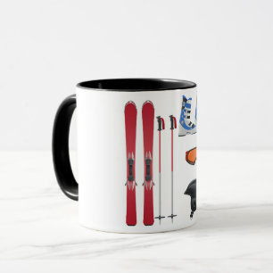 Taza del equipo del esquí