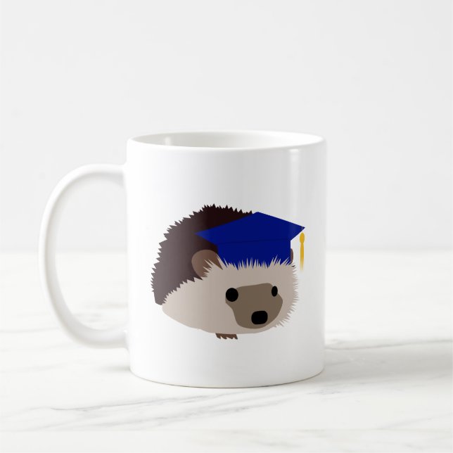 Taza del erizo de la graduación - azul (Izquierda)