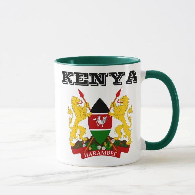 Taza del escudo de armas de KENIA (Derecha)