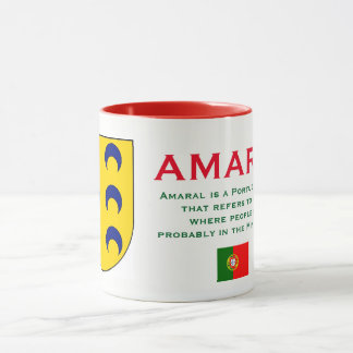 Taza del escudo de armas de la familia de Amaral