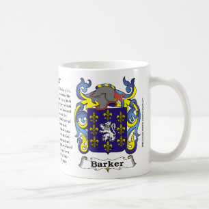 Taza del escudo de armas de la familia de Barker