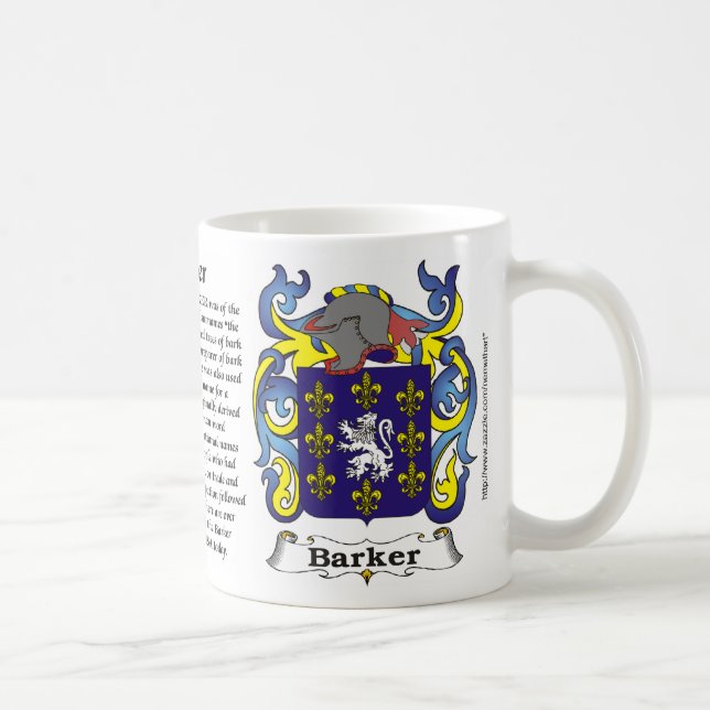 Taza del escudo de armas de la familia de Barker (Derecha)