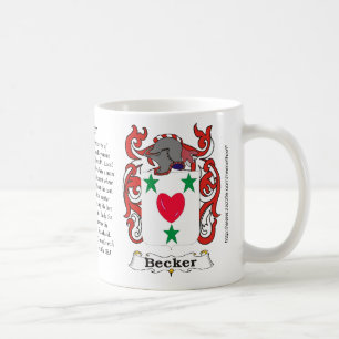 Taza del escudo de armas de la familia de Becker