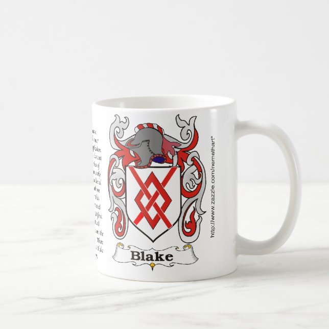 Taza del escudo de armas de la familia de Blake (Derecha)