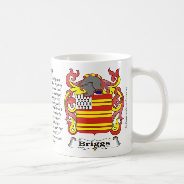 Taza del escudo de armas de la familia de Briggs (Derecha)