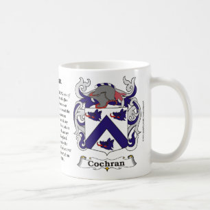 Taza del escudo de armas de la familia de Cochran