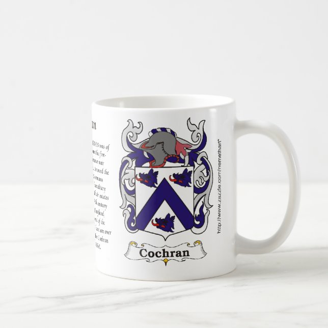 Taza del escudo de armas de la familia de Cochran (Derecha)