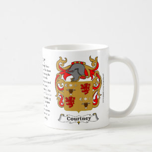 Taza del escudo de armas de la familia de Courtney