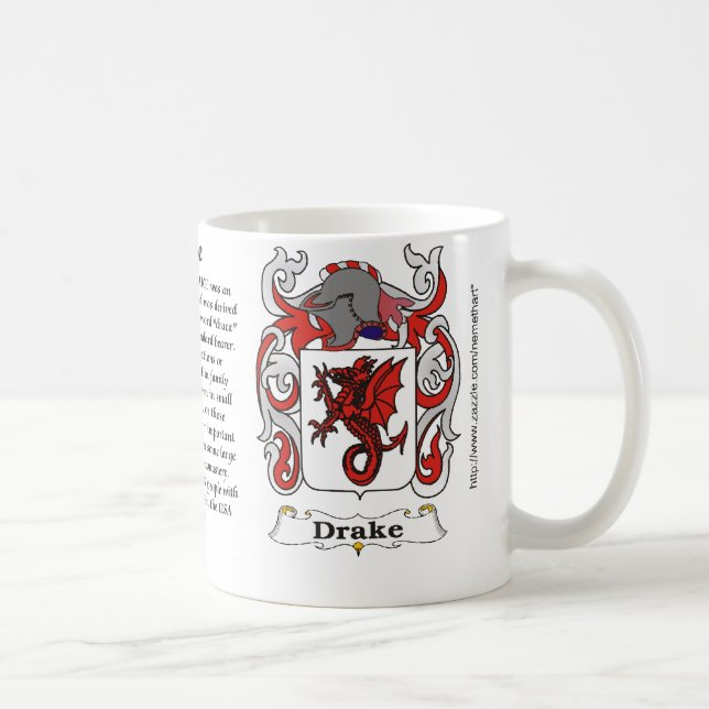 Taza del escudo de armas de la familia de Drake (Derecha)