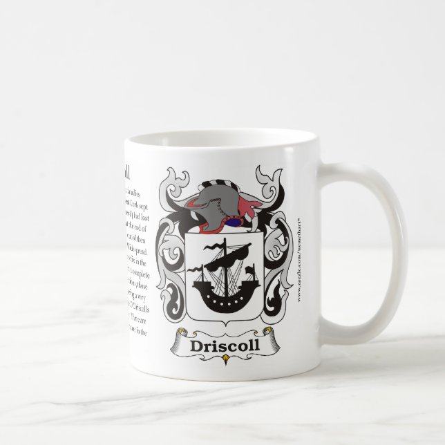 Taza del escudo de armas de la familia de Driscoll (Derecha)