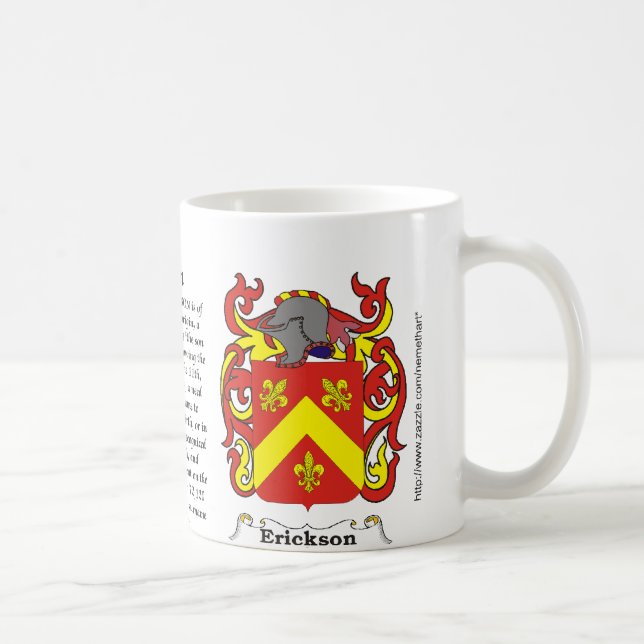 Taza del escudo de armas de la familia de Erickson (Derecha)