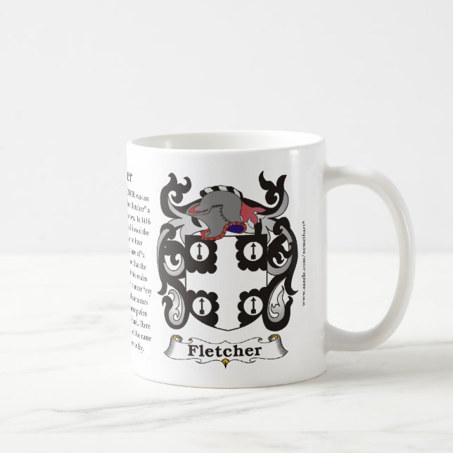 Taza del escudo de armas de la familia de Fletcher (Derecha)