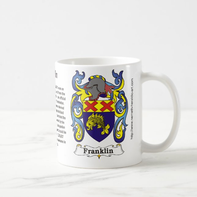 Taza del escudo de armas de la familia de Franklin (Derecha)