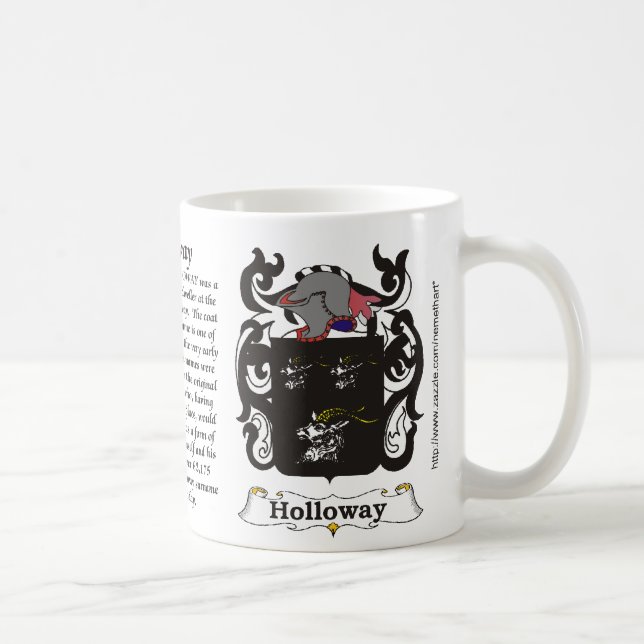 Taza del escudo de armas de la familia de Holloway (Derecha)
