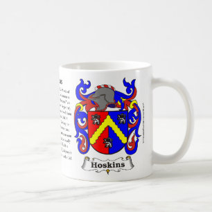 Taza del escudo de armas de la familia de Hoskins