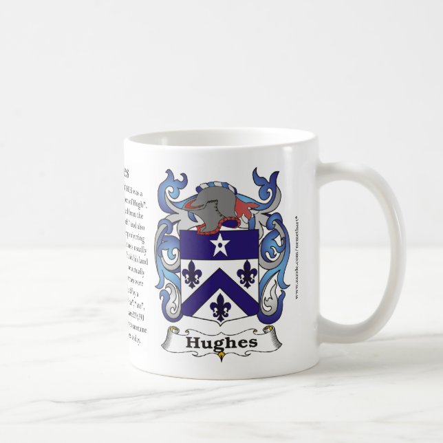 Taza del escudo de armas de la familia de Hughes (Derecha)
