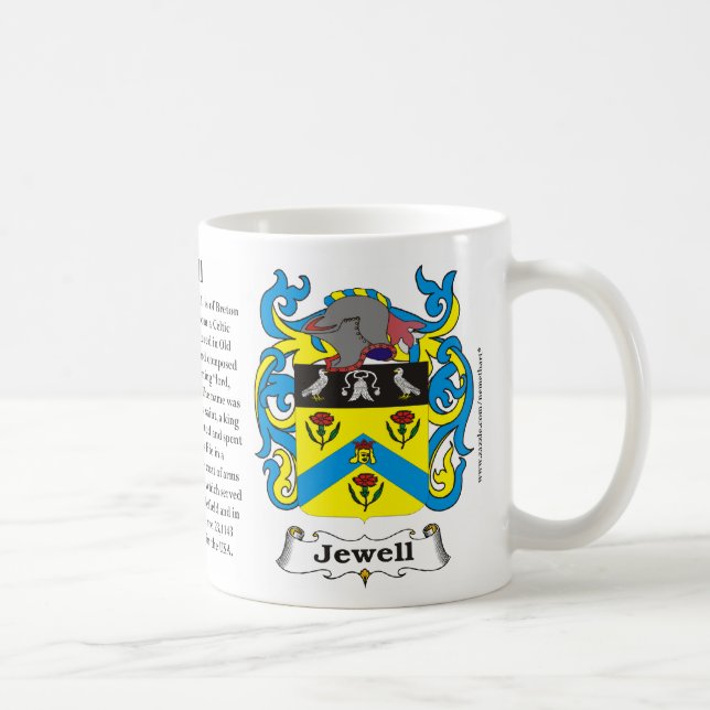 Taza del escudo de armas de la familia de Jewell (Derecha)