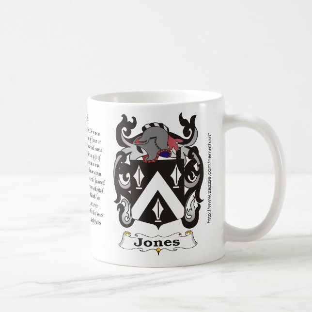 Taza del escudo de armas de la familia de Jones (Derecha)
