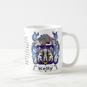Taza del escudo de armas de la familia de Kelly