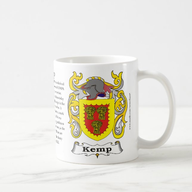 Taza del escudo de armas de la familia de Kemp (Derecha)
