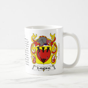 Taza del escudo de armas de la familia de Logan
