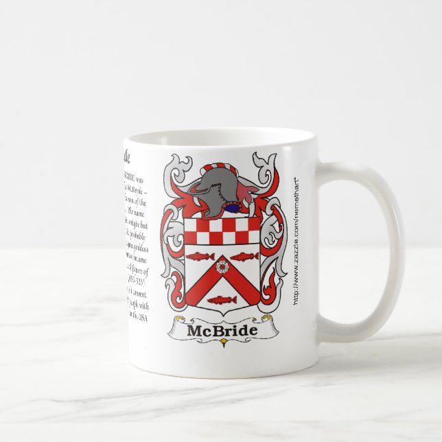 Taza del escudo de armas de la familia de McBride (Derecha)