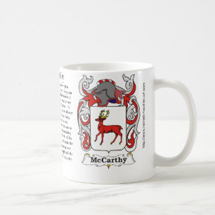 Taza del escudo de armas de la familia de McCarthy