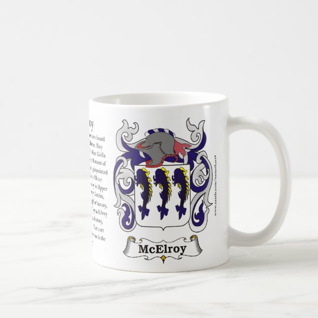Taza del escudo de armas de la familia de McElroy (Derecha)