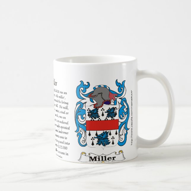 Taza del escudo de armas de la familia de Miller (Derecha)