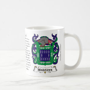 Taza del escudo de armas de la familia de Montoya