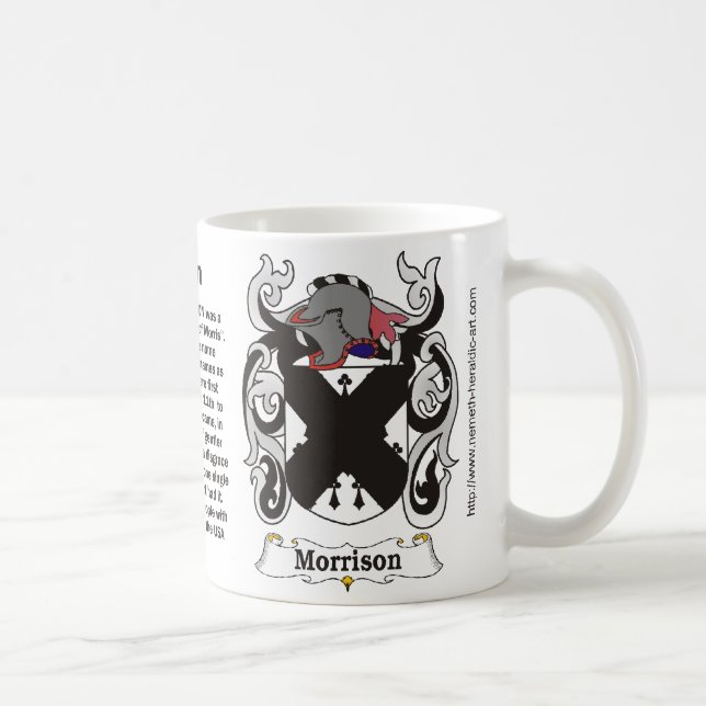 Taza del escudo de armas de la familia de Morrison (Derecha)